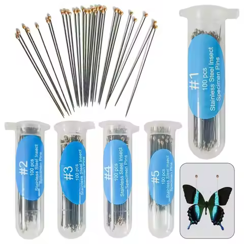 100Pcs Upscale Stainless Steel Specimen Needle Insect Pins High Hardness Tip For Lab Education Entom