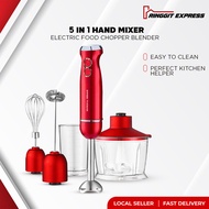 Ringgit Express 5 in 1 Hand Blender Mixer Meat Grinder Milk Frother Whisker Food Chopper Grinder (12