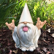 CEASI Garden Gnome Statue, Rocker Gnome Resin Garden Decor, Funny Your Fairy Garden Will Rock Crafts
