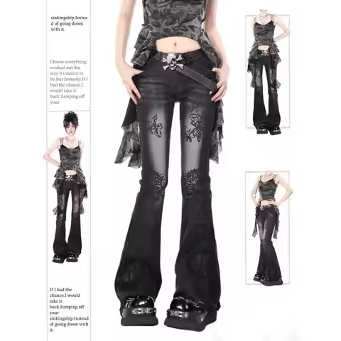 Flared Jeans for Woman Jorts Jeans Pants Women Shoujo Girl Style Women's Spring Clothes Coquette Jea