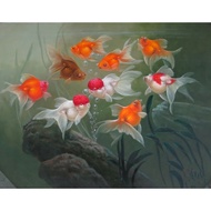 Print Poster, GOLDFISH, JUMBO Size, 100x70cm & 150x100cm & 200x100cm/ Print Painting/ Wall Decoratio