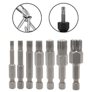 *DELA* 50mm 12 Point  for Torx Screwdriver Bit 6.35mm Hex Shank Magnetic Optional