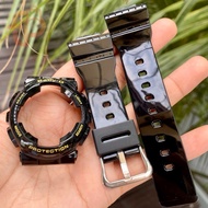 BABY-G Strap And Bezel Replacement Glossy Black gold BA110 BA111 BA112 BA120 BA130 Watchband Set