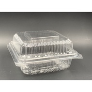 OPS-C43 BENXON 4" Food Tray with Lock [ 100pcs± ] Bakery Disposable Plastic Clear Food Box - Big Bur