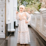 MARVES Yunhee Muslim Dress for Girls, Crinkle Material, Floral Motif, Ages 1 to 14 Years W5H0