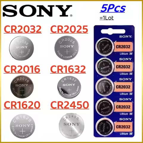 5Pcs Original SONY CR2032 battery CR2025 CR2016 CR1632 CR1620 CR2450 batteria CR 2032 CR 2025