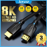 Jasoz  8K HDMI 2.1 &amp; 4K 2.0 HDMI HD TV Cable Gold Plated Ultra High Speed 48Gbps 3D 60HZ 120HZ 144HZ HDR ARC Dolby