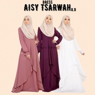 DRESS AISY TSARWAH 8.0 Jubah Muslimah Labuh Nursing Friendly Size S-2XL Chiffon Full Lining Dress Nikah Tunang Sanding