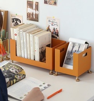 可愛貓腳 橙色書架 書桌收納 桌面手提置物架