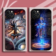 Lord Shiva Of India Krishna M-Mahadev For IPhone case Tempered Glass Back Cover Soft Silicone Black 
