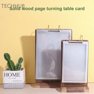 TECHHUB Ads Display Stand, Loose leaf Label Holder Menu Card Holder, Multipurpose Multi page Wooden 