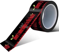 Halloween Caution Tape Roll, 2 Inches x 164 Feet Black There Is Horror in This House Sign Zombie Dec