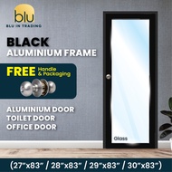 Blu 601 Aluminium Door / Toilet Door / Office Door  (Aluminium Frame Glass Door )