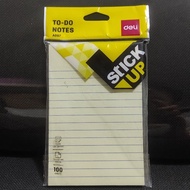 Deli EA02402 Sticky Memo Sticky Notes 76UNT101mm 3"x4" 100 Sheets Yellow