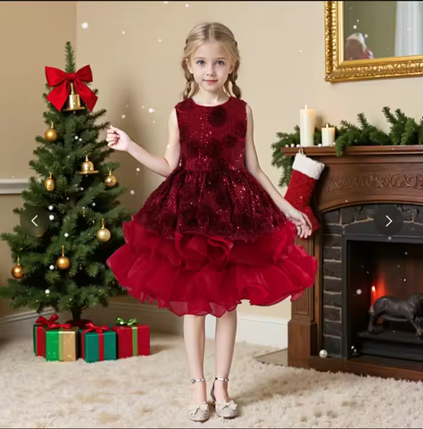 New Year Dress For Girls Princess Dress Birthday Party Gown Wedding Bridesmaid Pageant Dress Kids Gr