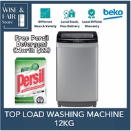 [Free Persil Powder Detergent 3kg] BEKO 12KG TOP LOAD WASHING MACHINE WTLI120D