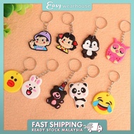 EASY WEARHOUSE Cartoon Keychain Key Ring Party Free Gift PVC Keyfob Portable Key Chain Borong