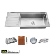 KITCHEN STUDIO ซิงค์ฝัง1หลุม มีที่พักรุ่นKSS-12050R-3S-S