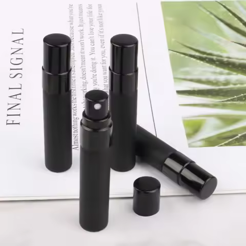 Portable 5PCS 5ml 10ml Black Perfume Bottle Perfume Glass Bottle Travel Cosmetic Tool Empty Cosmetic