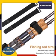 [Colorfull.sg] 20pcs Portable Fishing Rod Tie Holder Strap Suspenders Fastener Loop Belts (Black)