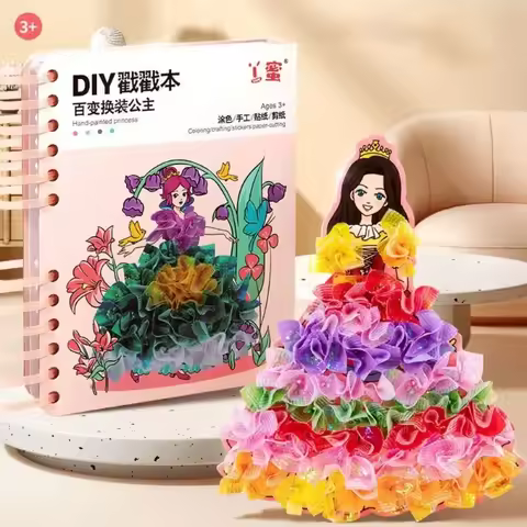 Kid Craft Toys DIY Painting Sticker Kids Art Girl's Drawing Poking Princess Handmade Educational Toy
