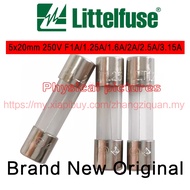 Littelfuse Glass Fuse Tube 5x20mm 250V F/T 1/1.25/1.6/2/2.5/3.15/4/5/8/10A 32/50/63/100/125/160/200/250/315/400/50/600/6000/6000/80