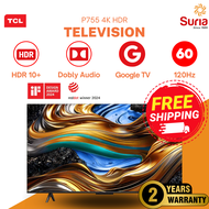 (DELIVERY KEDAH, PERLIS & PENANG ONLY) TCL 43" 50" 55" 65" 75" P755 4K UHD Google TV Television Tele