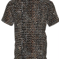 TEMU เสื้อยืดลายเกราะเหล็กโซ่ AOP Rusty Chainmail - ลายวงแหวนเกราะโลหะแข็งแรงทนทาน, เสื้อยืดพิมพ์ลาย