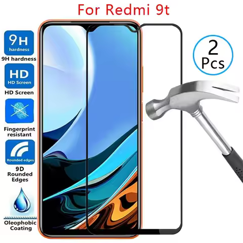 2PCS 9d screen protector tempered glass case on redmi 9t cover for xiaomi redmi9t readmi redmy remi 