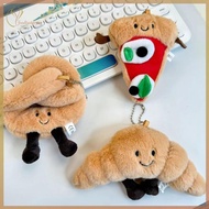 TERY Cute Croissant Pizza Burrito Bread Creative Plush Doll Keychain Backpack Pendant SG