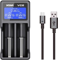 Rechargeable Battery Charger XTAR VC2 2 Bays Battery Charger for 3.6V 3.7V Li-ion IMR INR ICR 10440 