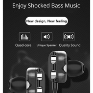 JM Earphone  Headset TREBLE Double Unit Stick Bass Subwoofer In Ear