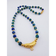 Azurite Malachite Stone Necklace Auspicious Decorated With Beautiful Patterns The Color Is Durable A