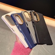 Luxury Dual-Hinge Magnetic Leather Case for Galaxy Z Fold 7 Z Fold 6 Z Fold 5 Premium Skin-Feel Prot