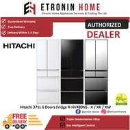 Hitachi 371L 6 Doors Fridge R-HV480NS - X / XK / XW