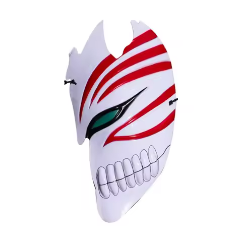 Masque de Cosplay Blanc Blanc en PVC, Demi-visage Creux, Costume de ixd'Halloween