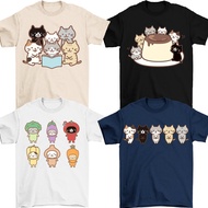 FUKU NYANKO CATS T SHIRT Kucing Cat Baju Tshirt Woman Girl Perempuan Cartoon Cute 100%Cotton Comel F