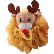 Christmas bath sponge，Christmas Character Bath Sponge，Santa Claus、Snowman、Reindeer、Snowflake cartoon