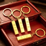 Sparkling 9999 Gold Bar Keychain - accessories
