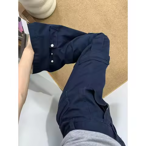YIBASHU Women Blue Y2k Cargo Jeans Vintage Hiphop Grunge Baggy Denim Trousers Boyfriend style Jeans 