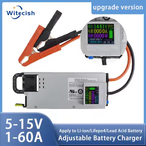 14.6V Lifepo4 62A 60A Adjustable Charger 3-15V 2-62A 12v 12.6V 60A 62A Lithium Polymer For Lithium I