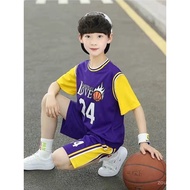 Set Jersi Bola Keranjang Kanak-kanak Lelaki Saiz 24 Jersi Kobe Bryant Kanak-kanak Besar Belia Lelaki
