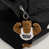 Tacit Understanding Full Score Korean Niche ins Fengma Dongxiong Muscle Bear Gym Bag Doll Pendant Ab