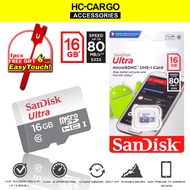 SanDisk 16GB Memory Card SD Card Ultra SDHC Speed Up To 80MB/s