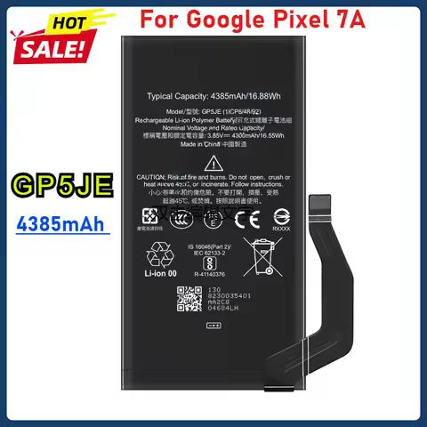 GP5JE Battery For Google Pixel 7A Phone Replacement Battery 4385mAh Large Capacity Mobile Phone Batt