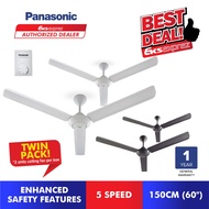 Panasonic / KDK Regulator 3 Blades Ceiling Fan 60" F-M15A0VBWH / F-M15A0VBHH / K15W0 / K15W0-SL / K1