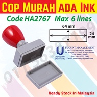 HA2767 Flash Rubber Stamp Office Pre Ink Murah Address Cop Nama Teacher Student Nurse Ink Sedia Ada 