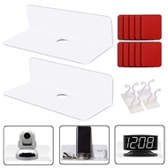 2pcs Small Floating Wall Shelves - Easily Expand Wall Space - 9 Inch Acrylic Floating Shelf for Bedroom,Kitchen, Living Room, Bathroom, Office