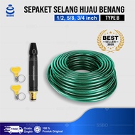 SSBO Paket Semprotan Air Hitam Selang Hijau 20-25 Meter Spray 3 Mode Cuci Motor Mobil COD