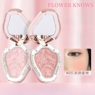 FLOWER KNOWS Powder Blusher Unicorn Snow Cream Pearl Relief Powder Blusher Puff Matte Highlight Powd